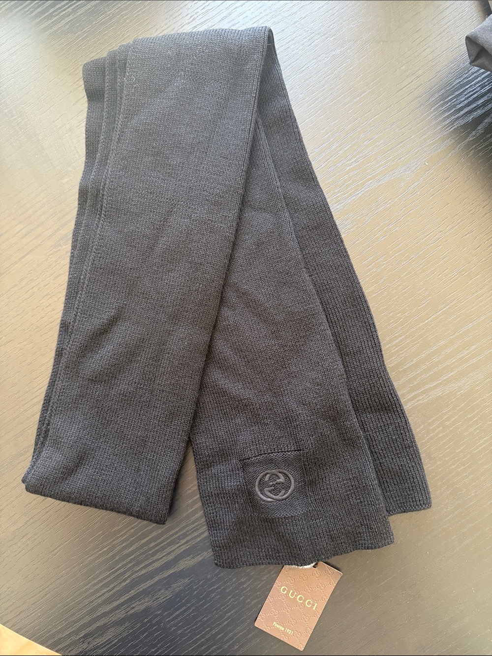 Gucci Interlocking GG Black Wool Scarf – New With Tags